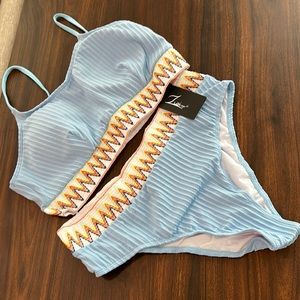 Zuvebamyo Women’s High Waisted Bathing Suite Light Blue XL (Brand New)